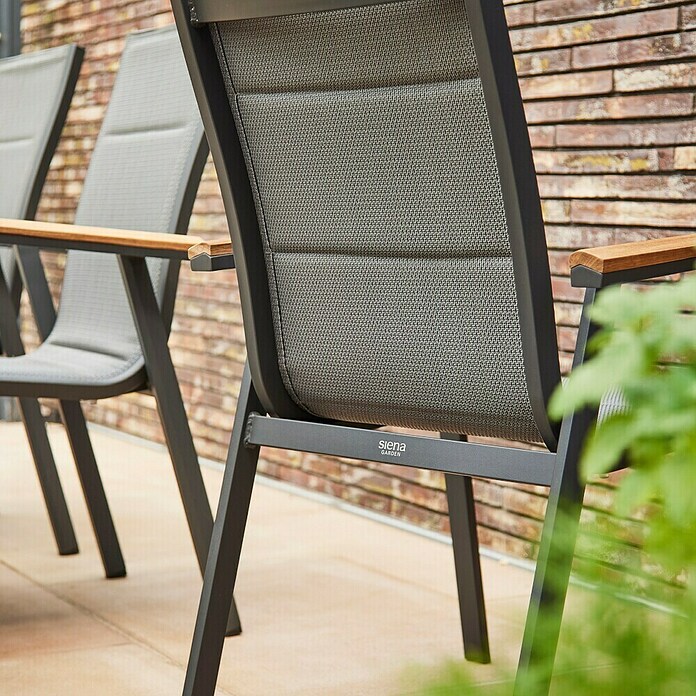 Siena Garden Stapelstuhl Tesoro (4 Stk., Ranotex®-Gewebe, Stapelbar, Anthrazit, B x T x H: 62,5 x 68 x 98 cm) | BAUHAUS