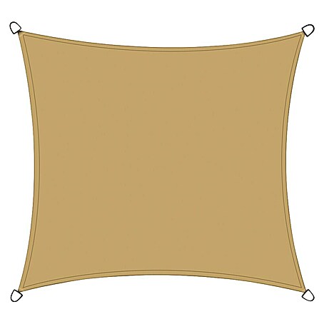 Siena Garden Sonnensegel Solino inkl. Zubehör-Set (L x B: 360 x 360 cm, Sand, Quadratisch)