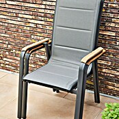 Siena Garden Stapelstuhl Tesoro High Back (2 Stk., Ranotex®-Gewebe, Stapelbar, Anthrazit, B x T x H: 62,5 x 70,5 x 110 cm) | BAUHAUS