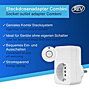 REV Zwischenstecker mit Schalter und Combini-Stecksystem (Weiß, Max. Anschlussleistung: 3 680 W) | BAUHAUS
