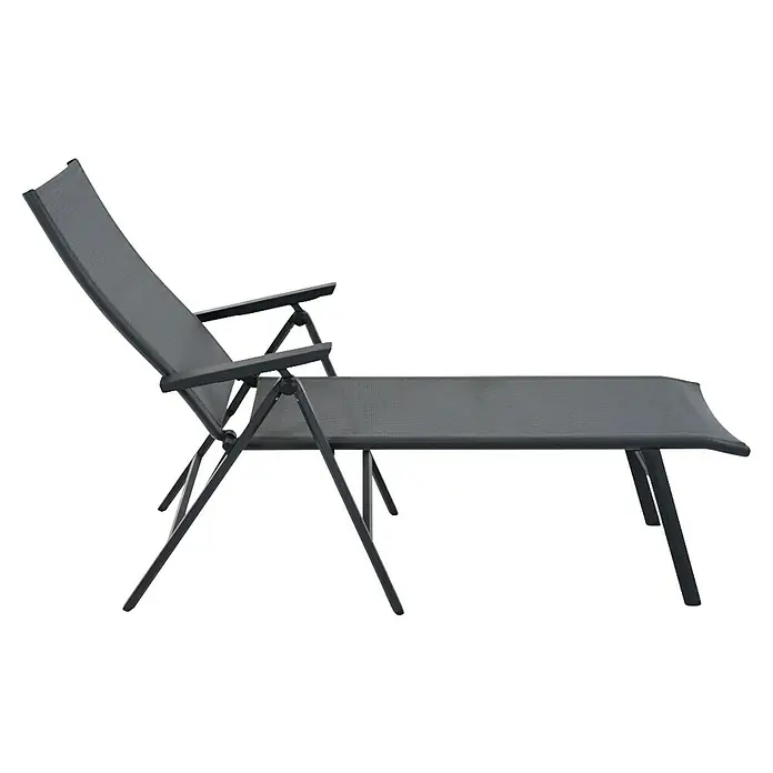Siena Garden Gartenliege Tauro - Anthrazit, Aluminium, Klappbar - Dunkelgraue, klappbare Sonnenliege mit Netzstoff, ideal für Entspannung im Freien.