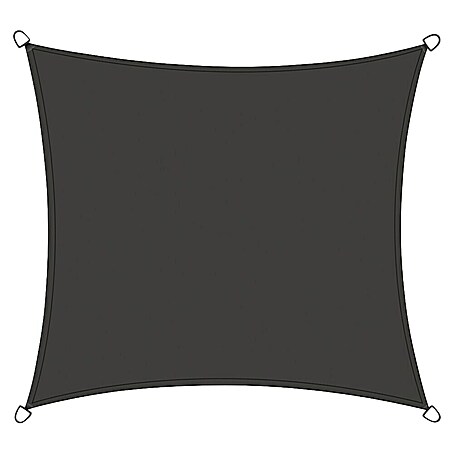 Siena Garden Sonnensegel Solino inkl. Zubehör-Set (L x B: 360 x 360 cm, Natur, Quadratisch)