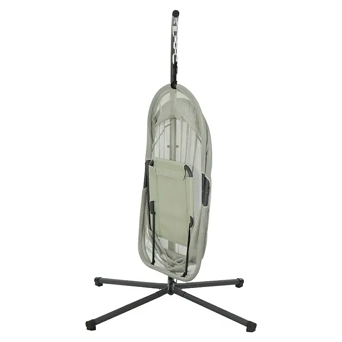 Siena Garden Hängesessel Yobaya mit Schutzhülle - L x B x H: 106 x 123 x 195 cm, Grün - Eine Nahaufnahme eines Outdoor-Hängesessels mit Ständer, ideal für Entspannung. Der Hängesessel hat ein modernes Design und ist perfekt für Garten oder Terrasse.