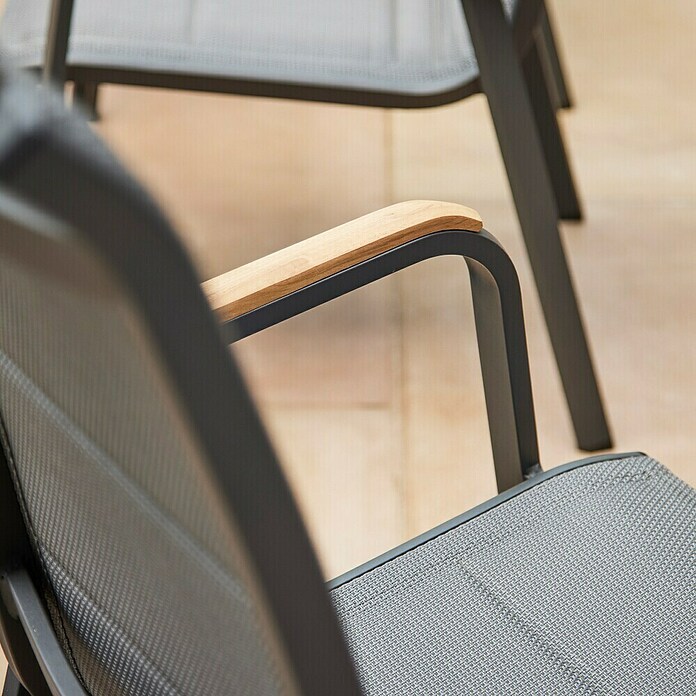 Siena Garden Stapelstuhl Tesoro High Back (2 Stk., Ranotex®-Gewebe, Stapelbar, Anthrazit, B x T x H: 62,5 x 70,5 x 110 cm) | BAUHAUS
