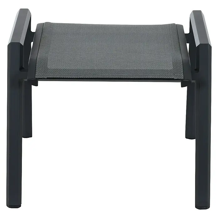 Siena Garden Gartenhocker Tauro - Ranotex-Gewebe, Stapelbar, Anthrazit, B x T x H: 59 x 56,5 x 47 cm - Dunkelgrauer Outdoor-Hocker mit Metallrahmen und Netzgewebesitz.