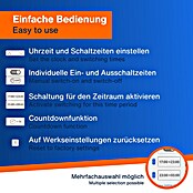 REV Zeitschaltuhr Easy+ (Digital, Weiß, 3 680 W) | BAUHAUS