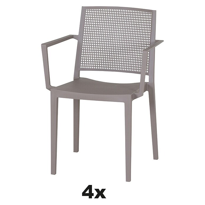 Siena Garden Urban Lights Stapelsessel Set Square (4 Stk., Polypropylen, Stapelbar, Taupe, B x T x H: 56 x 56 x 80 cm) | BAUHAUS
