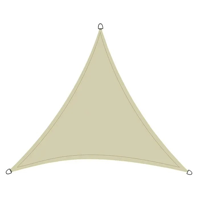 Siena Garden Sonnensegel Solino inkl. Zubehör-Set - L x B: 360 x 360 cm, Ecru, Dreieckig - Ein stilvolles Sonnensegel in Dreiecksform bietet Schatten und Schutz im Freien. Das Segel ist an drei Punkten befestigt.