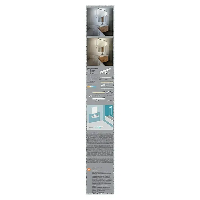 Ledvance Orbis LED-Spiegelleuchte Tube - 12 W, L x B x H: 60 x 7 x 5,4 cm, Chrome, Frostglas, Warmweiß - Badleuchte mit LED-Technologie für eine energieeffiziente Beleuchtung im Badezimmer. Stilvolles Design für moderne Bäder.