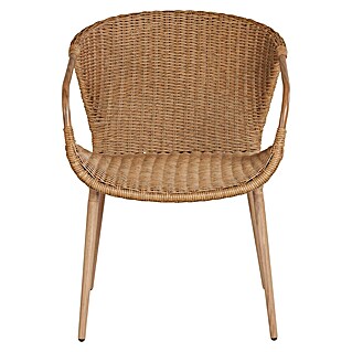 Sunfun Silla de jardín Jaanvi (67,5 x 56 x 81 cm, Natural, Ratán sintético/Acero)