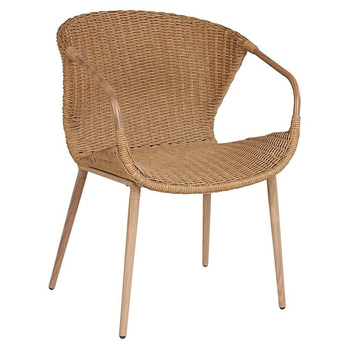 Sunfun Silla de jardín Jaanvi (L x An x Al: 56 x 67,5 x 81 cm, Natural, Ratán sintético/Acero) | BAUHAUS