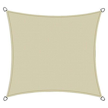 Siena Garden Sonnensegel Solino inkl. Zubehör-Set (L x B: 360 x 360 cm, Ecru, Quadratisch)