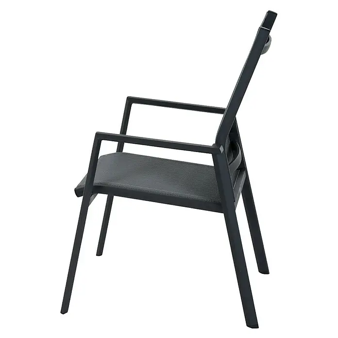 Siena Garden Stapelsessel Tauro - Ranotex-Gewebe, Stapelbar, Anthrazit, B x T x H: 63 x 70,5 x 99,5 cm - Ein stilvoller, grauer Gartenstuhl mit klaren Linien. Perfekt für entspannte Stunden im Freien und als bequeme Sitzgelegenheit.