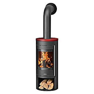 Justus Kaminofen Mino 2.0 (5,5 kW, Raumheizvermögen: 88 m³, Farbe Verkleidung: Bordeauxrot, Schwarz/Bordeaux)