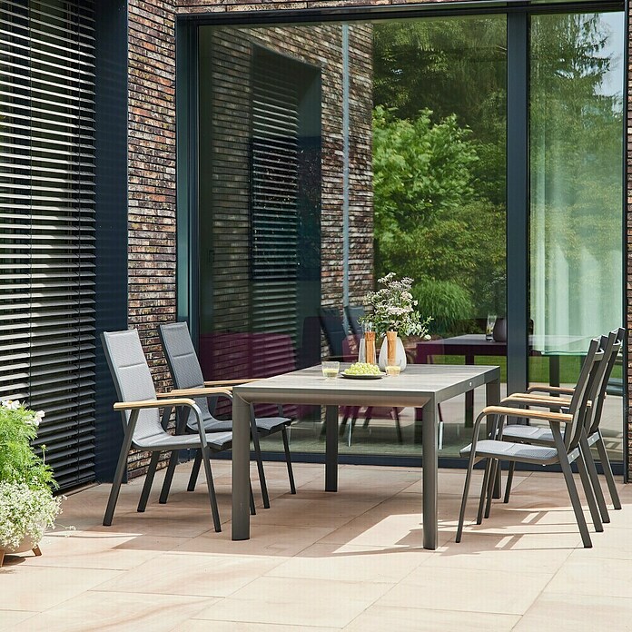 Siena Garden Stapelstuhl Tesoro (4 Stk., Ranotex®-Gewebe, Stapelbar, Anthrazit, B x T x H: 62,5 x 68 x 98 cm) | BAUHAUS