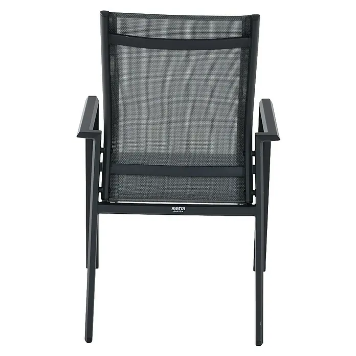 Siena Garden Stapelsessel Tauro - Ranotex-Gewebe, Stapelbar, Anthrazit, B x T x H: 63 x 70,5 x 99,5 cm - Der Gartenstuhl Siena besticht durch sein modernes Design und bietet hohen Sitzkomfort. Ideal für entspannte Stunden im Freien.