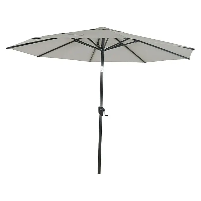 Siena Garden Marktschirm rund Bosco - Hellgrau, Durchmesser Bespannung: 300 cm - Grauer Sonnenschirm mit dunklem Gestell. Der Schirm ist quadratisch und bietet Schatten an sonnigen Tagen. Ideal für Garten oder Terrasse.
