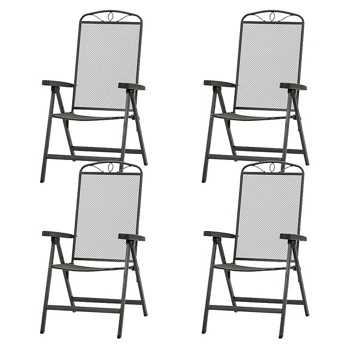 Siena Garden Klappstuhl Set Elda (4 Stk., Klappbar, Anthrazit, B x T x H: 46 x 60 x 103 cm) | BAUHAUS