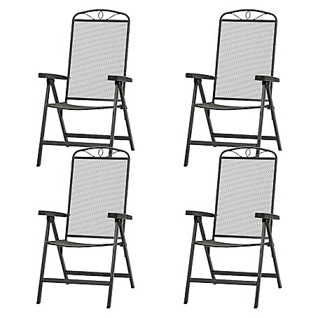 Siena Garden Klappstuhl Set Elda (4 Stk., Klappbar, Anthrazit, B x T x H: 46 x 60 x 103 cm)