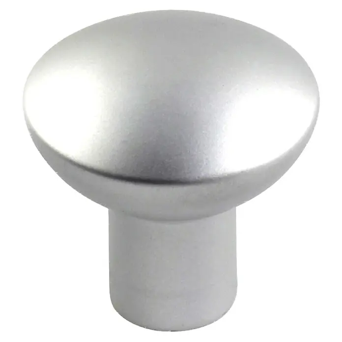 Rei Möbelknopf - Durchmesser: 25 mm, Aluminium, Silberfarben - Silberner, satinierter, runder Schrank- oder Türknauf.