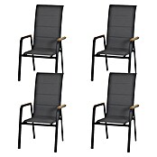 Siena Garden Stapelstuhl Tesoro High Back (4 Stk., Ranotex®-Gewebe, Stapelbar, Anthrazit, B x T x H: 62,5 x 70,5 x 110 cm) | BAUHAUS