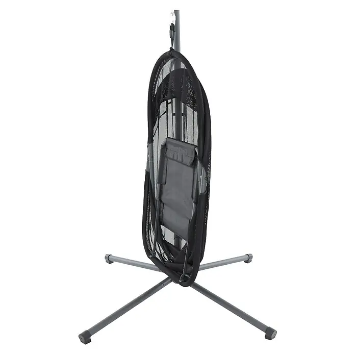 Siena Garden Hängesessel Yobaya mit Schutzhülle - L x B x H: 106 x 123 x 195 cm, Schwarz - Dieser Hänge-Eierstuhl bietet Komfort und Stil für jeden Raum. Das moderne Design macht ihn zu einem Blickfang, ideal zum Entspannen.