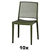 Siena Garden Urban Lights Stapelstuhl Set Square (10 Stk., Polypropylen, Stapelbar, Olive, B x T x H: 56 x 56 x 80 cm) | BAUHAUS