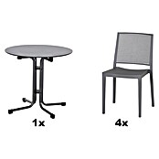 Siena Garden Urban Lights Gartenmöbel-Set Square Stuhl/Sola Tisch (5 -tlg., Polypropylen, Grau/Anthrazit, ⌀ 80 cm) | BAUHAUS