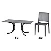 Siena Garden Urban Lights Gartenmöbel-Set Stuhl Lane/Tisch Sola (5 -tlg., Polypropylen, Grau/Anthrazit, 160 x 90 cm) | BAUHAUS