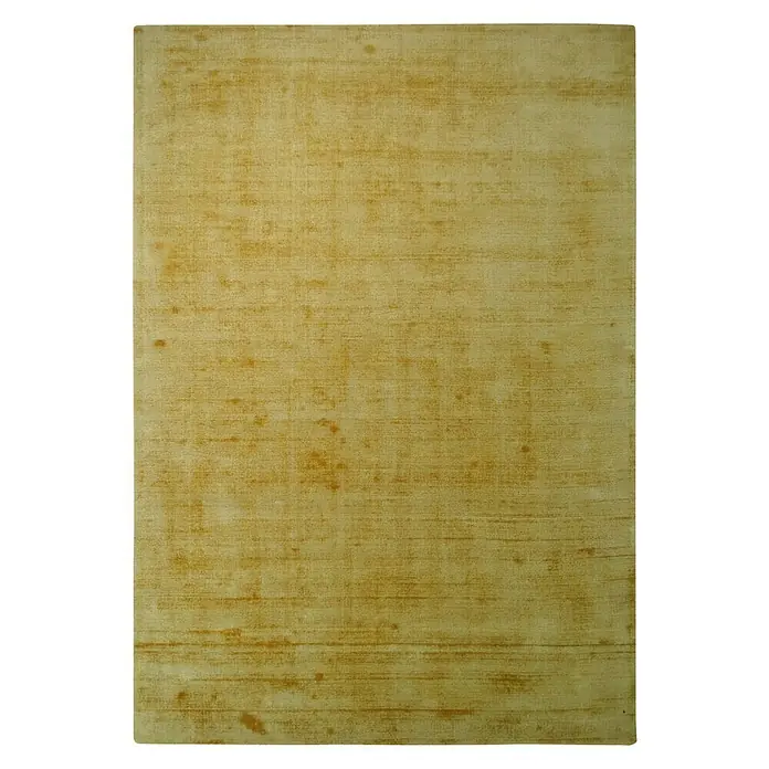 Kayoom Kurzflorteppich Luxury - Gelb, 170 x 120 cm, 100 % Viskose - Ein beigefarbener Teppich mit subtiler Textur und leichten Farbabweichungen, ideal für eine warme und einladende Atmosphäre.