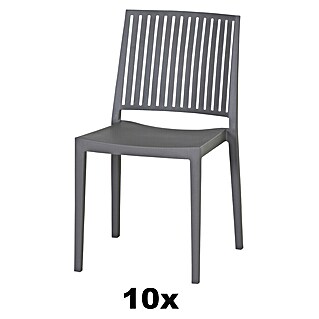 Siena Garden Urban Lights Stapelstuhl Set Lane (L x B x H: 56 x 46 x 80 cm, Grau, Gesamtstückzahl: 10 Stk.)