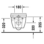 Duravit Starck 3 Wand-WC Compact (Ohne WC-Sitz, Ohne Beschichtung, Tiefspüler, Montageeigenschaft: Verdeckt, Weiß)