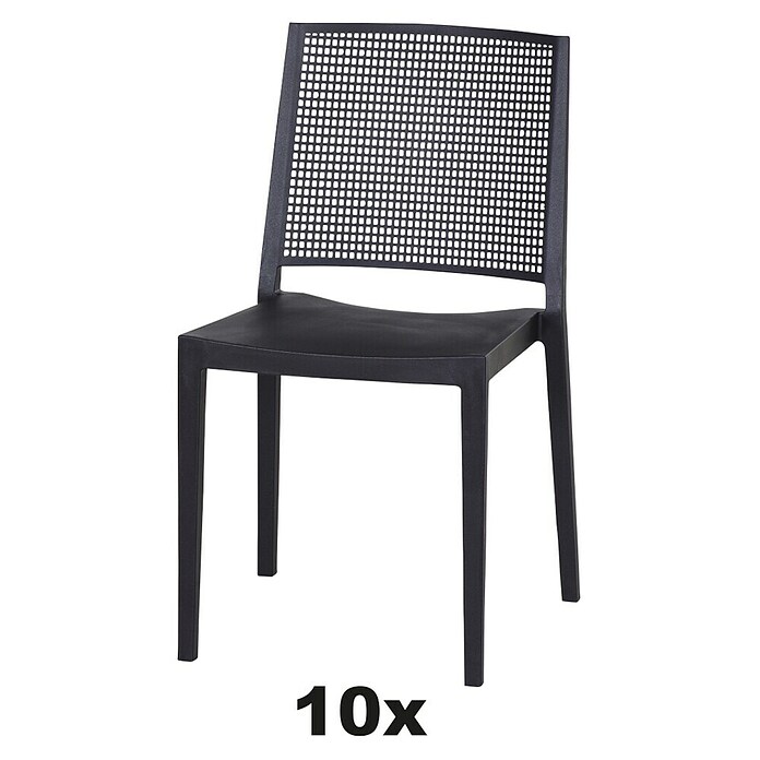 Siena Garden Urban Lights Stapelstuhl Set Square (L x B x H: 56 x 56 x 80 cm, Anthrazit, Gesamtstückzahl: 10 Stk.) | BAUHAUS