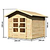 Karibu Gartenhaus Talkau 4 (274 x 270 cm, Wandstärke: 28 mm, Satteldach, Natur)
