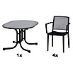 Siena Garden Urban Lights Gartenmöbel-Set Square Sessel/Paco Tisch (Sessel (L x B x H): 56 x 56 x 80 cm, Tisch (L x B x H): 140 x 90 x 71 cm, 5 -tlg., Polypropylen, Melamin, Anthrazit) | BAUHAUS