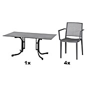 Siena Garden Urban Lights Gartenmöbel-Set Square Sessel/Sola Tisch (5 -tlg., Polypropylen, Grau/Anthrazit, 160 x 90 cm) | BAUHAUS