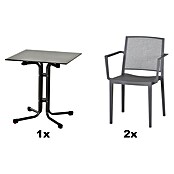 Siena Garden Urban Lights Gartenmöbel-Set Square Sessel/SolaTisch (3 -tlg., Polypropylen, Grau/Anthrazit, 65 x 65 cm) | BAUHAUS