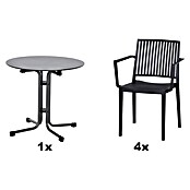 Siena Garden Urban Lights Gartenmöbel-Set Lane Sessel/Sola Tisch (5 -tlg., Polypropylen, Hochdruck-Schichtpressstoff (HPL), Anthrazit, Stapelbar) | BAUHAUS
