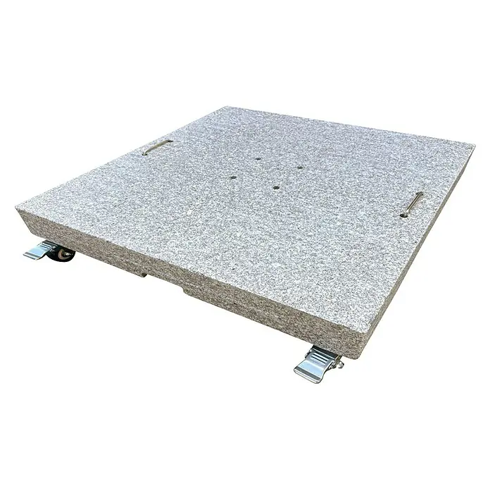 Siena Garden Granitschirmständer Ennio Base mit Rollen - 150 kg, L x B: 76 x 76 cm - Granit-Sockel für Sonnenschirme mit Rollen und Griff für einfachen Transport und stabilen Halt im Außenbereich.