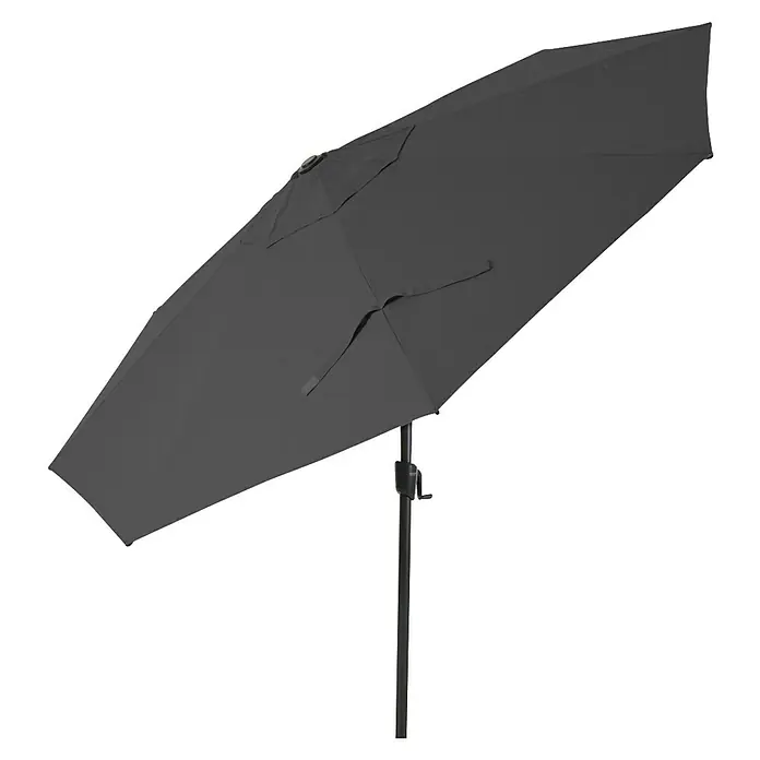 Siena Garden Marktschirm rund Bosco - Anthrazit, Durchmesser Bespannung: 300 cm - Nahaufnahme eines stilvollen, schwarzen Sonnenschirms, ideal für den Außenbereich und zum Schutz vor der Sonne.