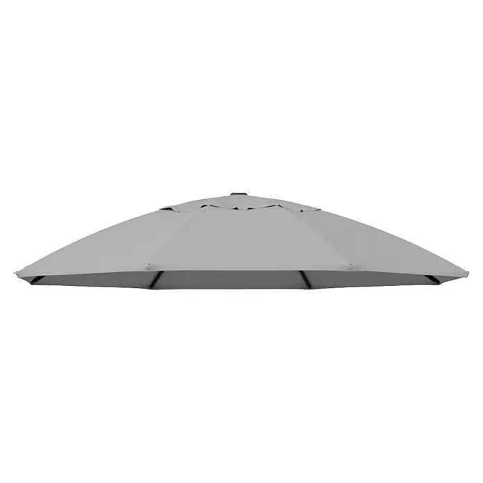 Sun Garden Schirmbezug Easy Sun - Hellgrau, Passend für: Sunfun Ampelschirmgestell Easy Sun, 375 cm - Diese Aufnahme zeigt einen grauen Sonnenschirm. Die Farbe des Schirms ist einheitlich und neutral.