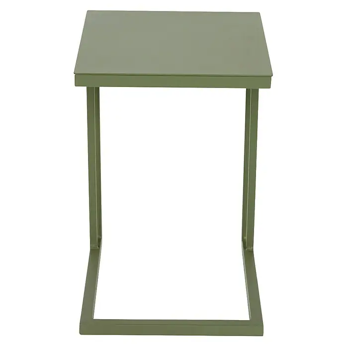 Siena Garden Garten-Beistelltisch Ramo - L x B x H: 33,5 x 40 x 50 cm, Melamin, Quadratisch, Olive - Der Beistelltisch in Olivgrün präsentiert sich mit einem minimalistischen, rechteckigen Design und einem stabilen Metallrahmen. Ideal für moderne Wohnräume.
