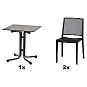 Siena Garden Urban Lights Gartenmöbel-Set Square Stuhl/Sola Tisch (3 -tlg., Polypropylen, Anthrazit, 65 x 65 cm) | BAUHAUS