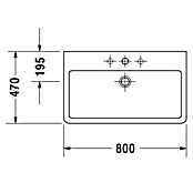 Duravit Vero Waschtisch (47 x 80 cm, Ohne Beschichtung, Beckenunterseite geschliffen, Keramik, Weiß)