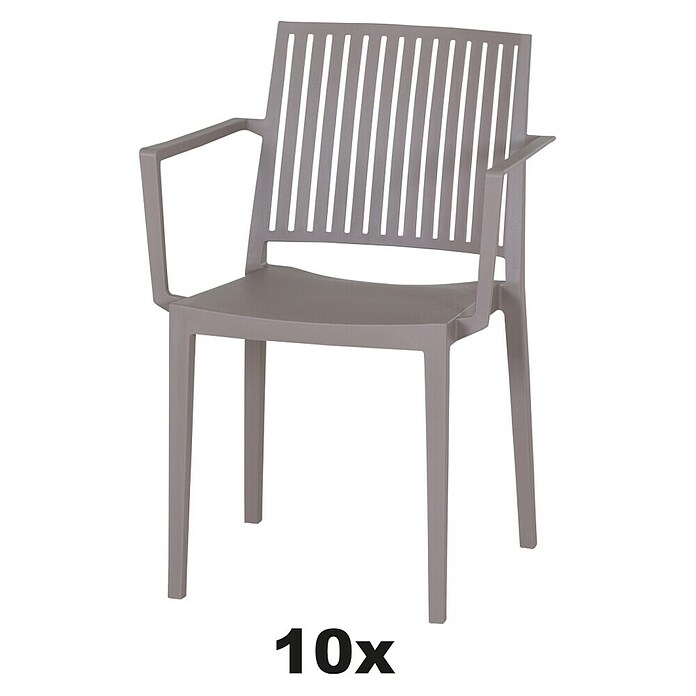 Siena Garden Urban Lights Stapelsessel Set Lane (10 Stk., Polypropylen, Stapelbar, Taupe, B x T x H: 57 x 56 x 80 cm) | BAUHAUS