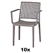 Siena Garden Urban Lights Stapelsessel Set Lane (10 Stk., Polypropylen, Stapelbar, Taupe, B x T x H: 57 x 56 x 80 cm) | BAUHAUS