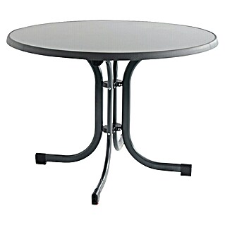 Siena Garden Gartentisch rund Paco (Ø x H: 100 x 71 cm, Melamin, Anthrazit, Klappbar)