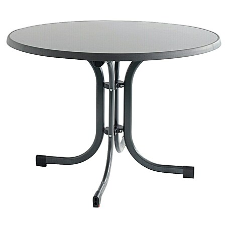 Siena Garden Gartentisch rund Paco (Ø x H: 100 x 71 cm, Melamin, Anthrazit, Klappbar)
