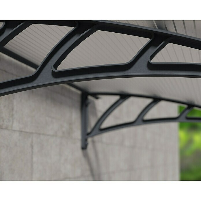 Palram Pultvordach Apus (1.190 x 760 x 250 mm, Farbe Träger: Anthrazitgrau)