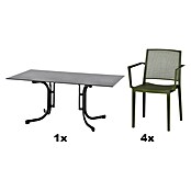 Siena Garden Urban Lights Gartenmöbel-Set Square Sessel/Sola Tisch (5 -tlg., Polypropylen, Olive/Anthrazit, 160 x 90 cm) | BAUHAUS